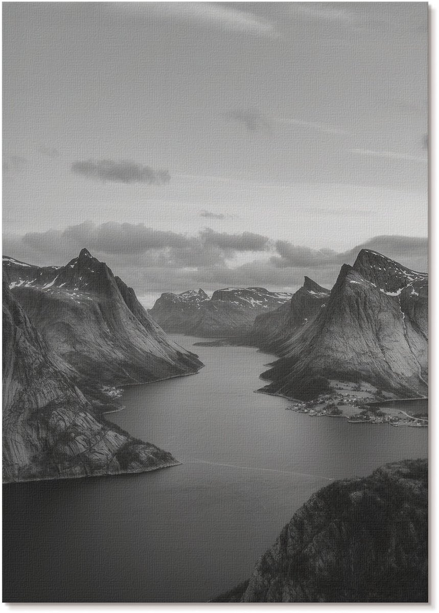 Tulup Polycanvas Poster - Berglandschap, Fotografie - A4 - Grijs Wanddecoratie - Rechthoek - Muurdecoratie - Woonkamer, Slaapkamer, Kantoor - Klassiek