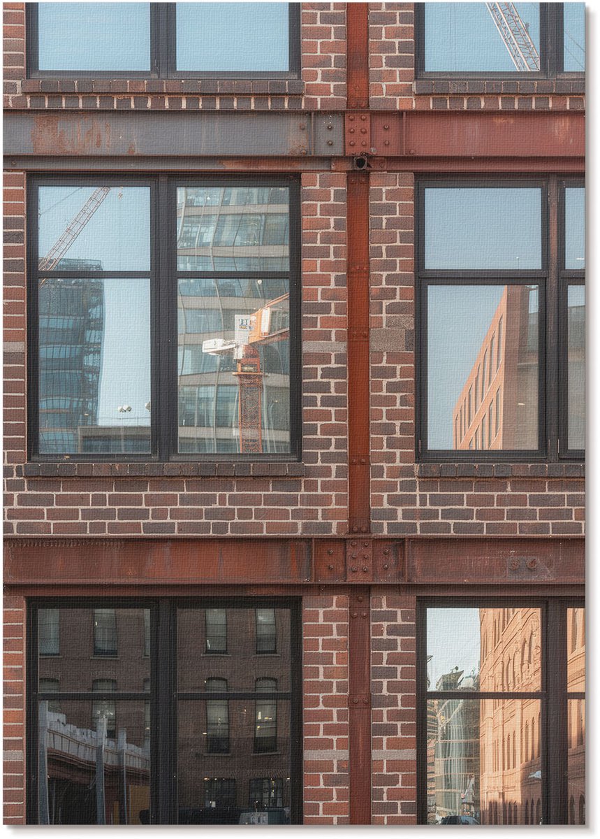 Tulup Polycanvas Wandposter - Stedelijke Architectuur, Fotografie - A4 - Bruin Design - Rechthoek - Interieurdecoratie - Woonkamer, Slaapkamer, Kantoor - Industrieel