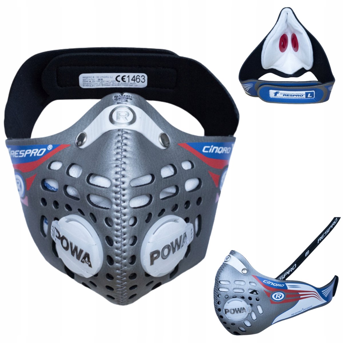Respro CE Cinqro L Zilver Antismog Masker - Ademhalingsbescherming