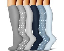 6 paar compressiekousen voor de kuiten, geschikt voor hardlopen en fietsen, maat S/M