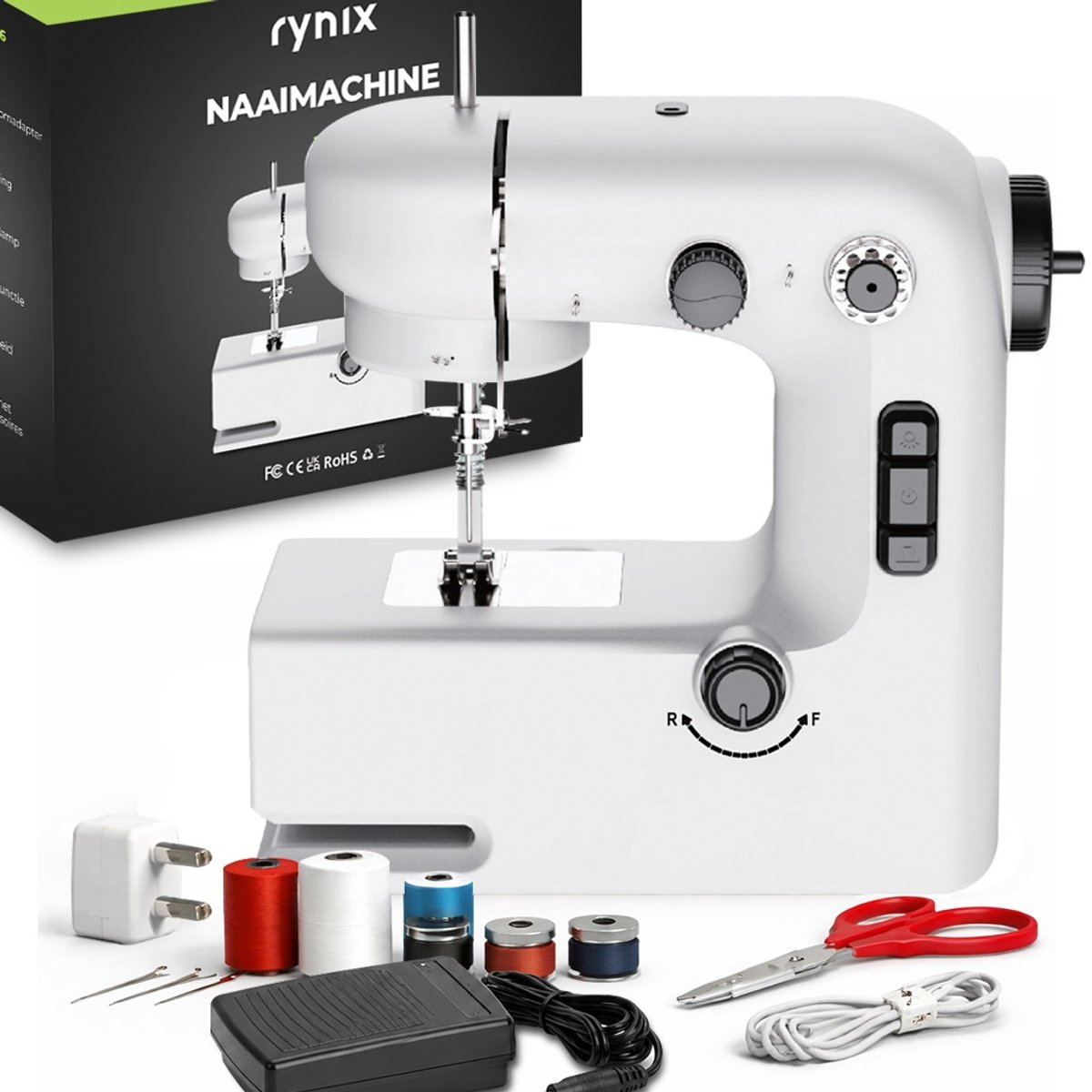 Naaimachine - LED Verlichting - Sewing Machine - Lichtgewicht - Hobby & Creatief - Naaien machine met Voetpedaal - incl. Accessoires