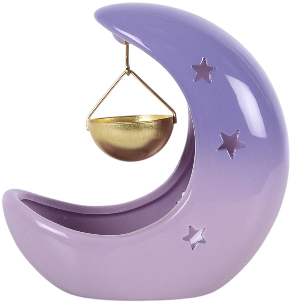Something Different - Purple Pastel Crescent Moon Hanging Oliebrander - Paars