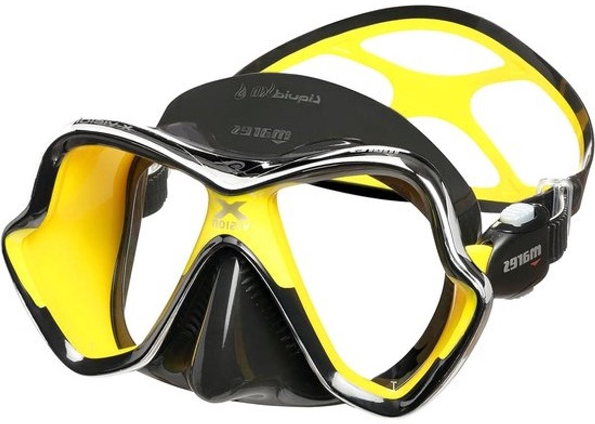 Duikmasker - Snorkelmasker Zwemmasker - Onderwater Zien - Liquidskin Bi-Siliconen - 189 Gram - Geel Zwart