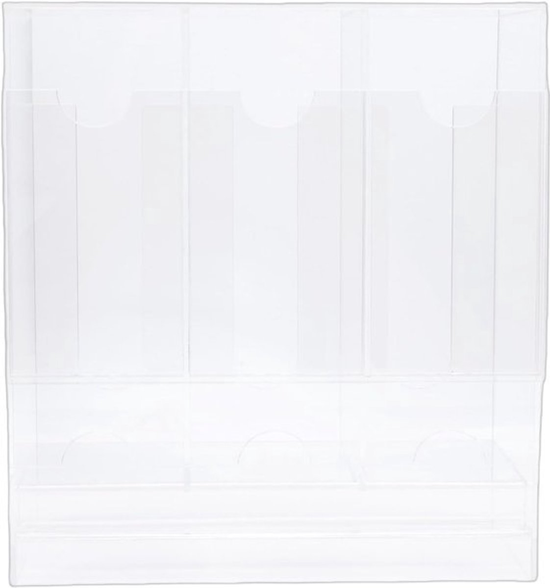 Kaartdispenser met Sleuven - Organizer Acryl - Kaarten Presenteren - Drie Sleuven Ontwerp - 30 x 29 x 20 cm