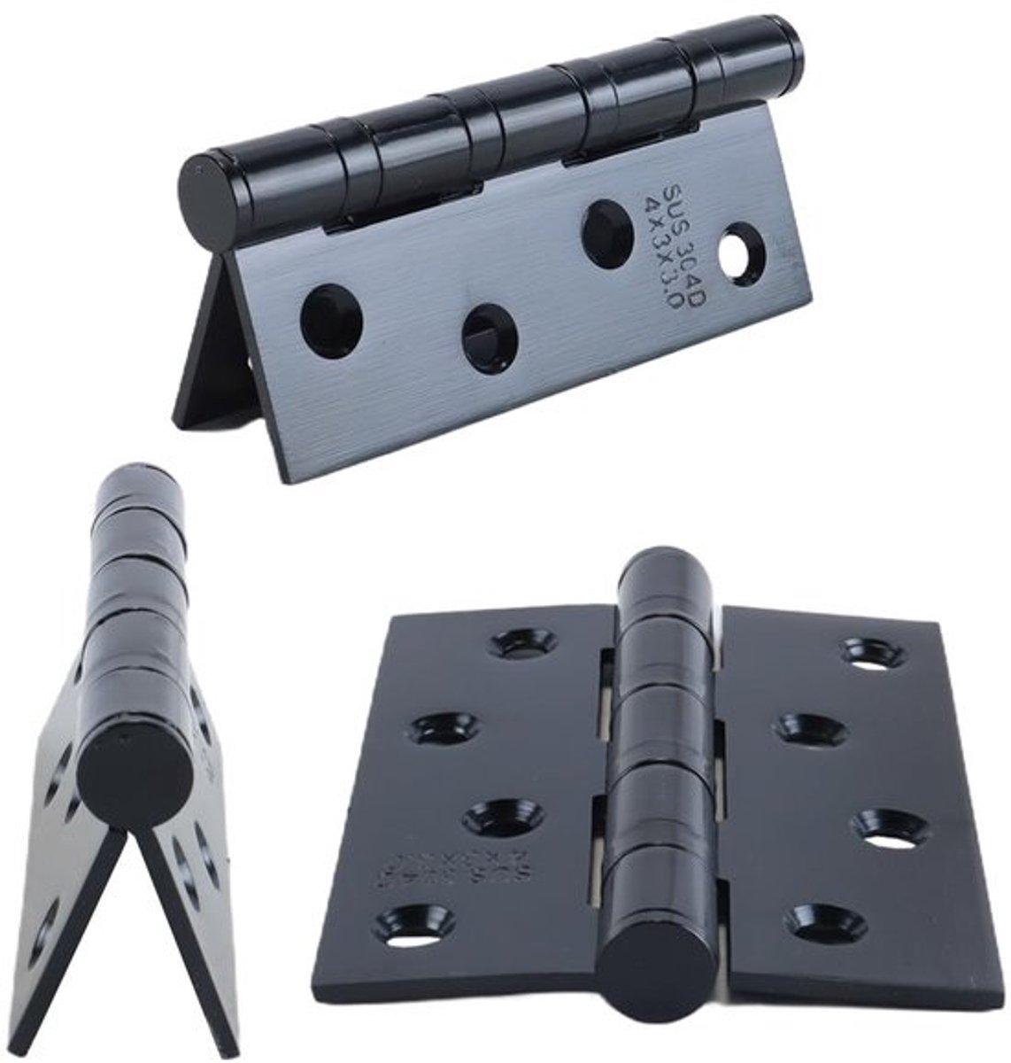 Solidchoice - Set van 2 RVS Deurhengsels 100 x 78 mm voor Buiten