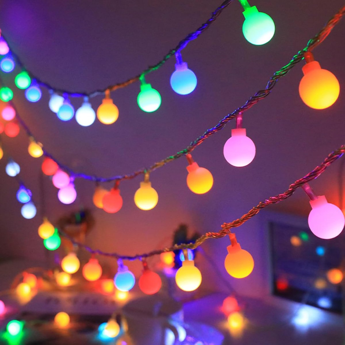 Campinglichtsnoer 3m - 30 LED - Op Batterijen - RGB meerkleurig - Kerst - Binnen en Buiten
