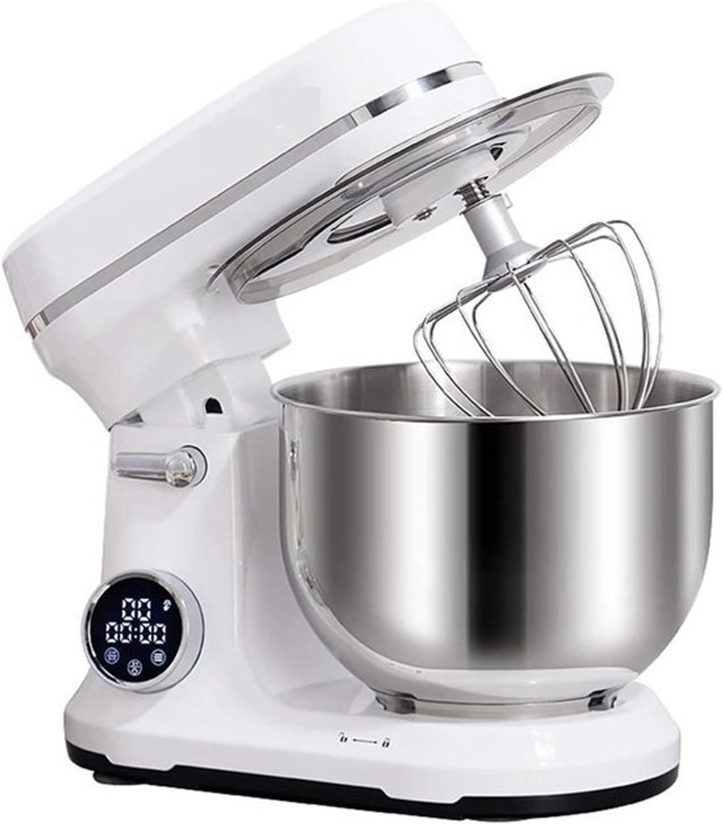 Keukenmixer - Standmixer Keukenmachine - Bakken en Koken - Planetaire Roerder - 5.5L Kom - Wit