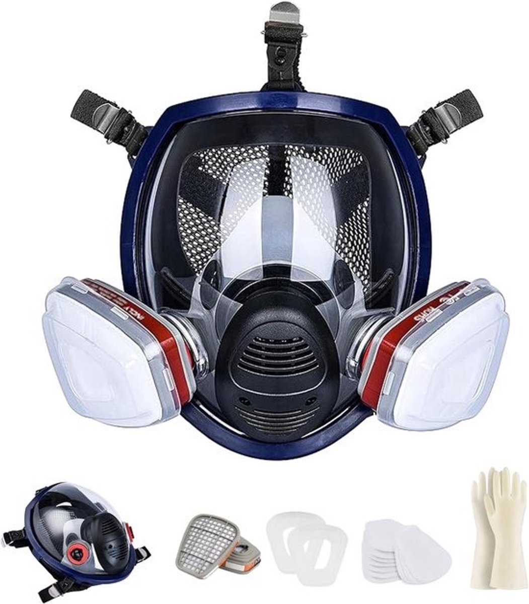 Adembeschermingsmasker - Volledig masker - Bescherming tegen dampen - Herbruikbaar 16-in-1 - 24.5 x 19.1 cm
