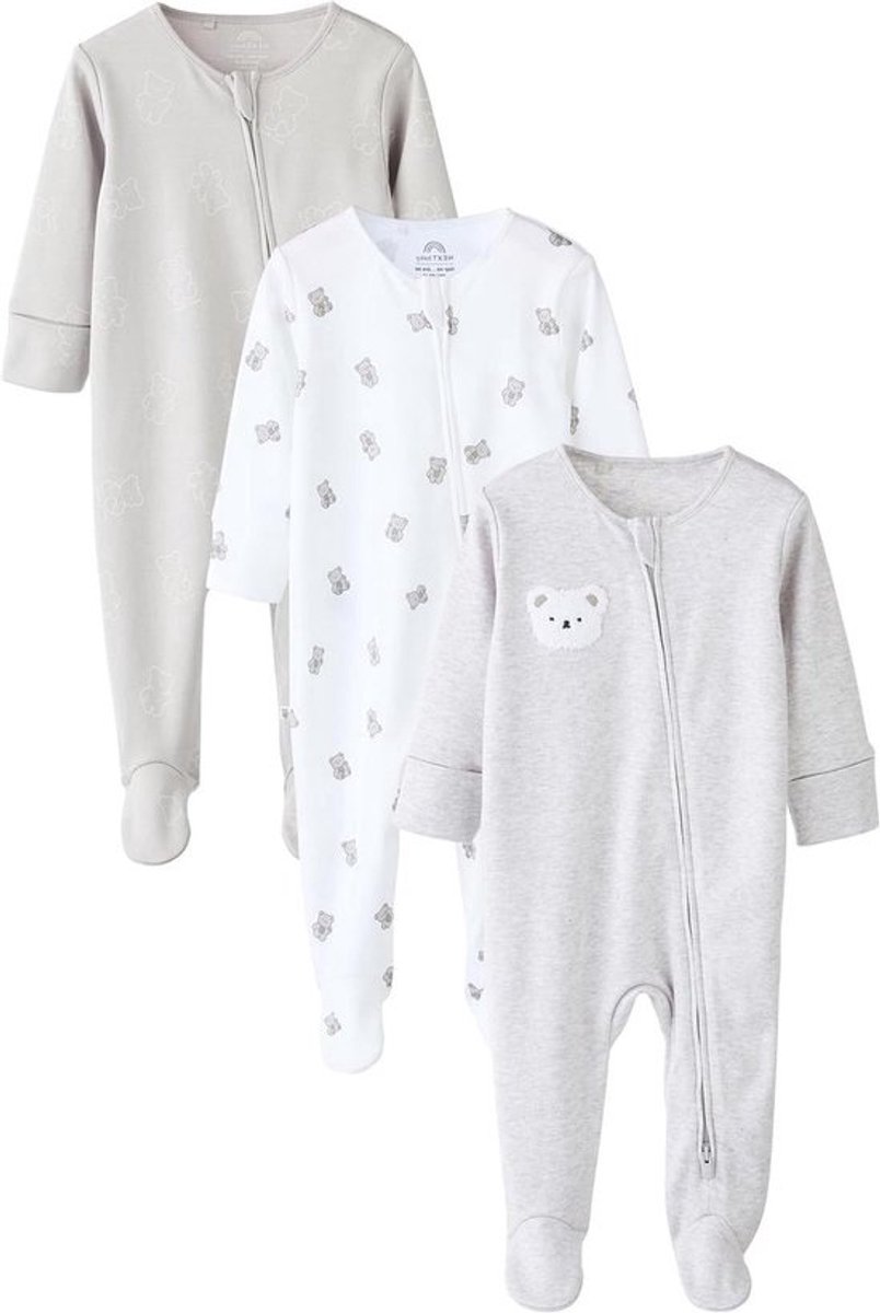 Baby Pyjama Set - Nachtkleding Baby - Baby Aankleden - Twee Weg Rits - 3 Stuks - Multicolor