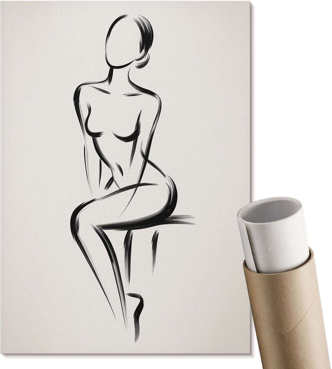 Coloray Polycanvas Poster - Bergvallei, Fotografie - A3 - Grijs Wandposter - Rechthoek - Decoratieve poster - Woonkamer, Slaapkamer, Kantoor - Klassiek