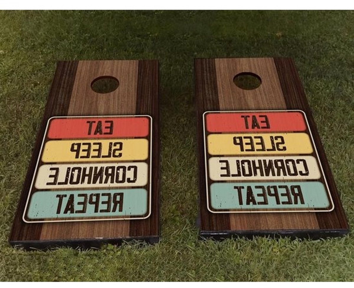 Cornhole Wraps - Cornhole Skins - Buiten Spelen - Halloween Thema Ontwerp - 48" x 24.5" - Meerkleurig