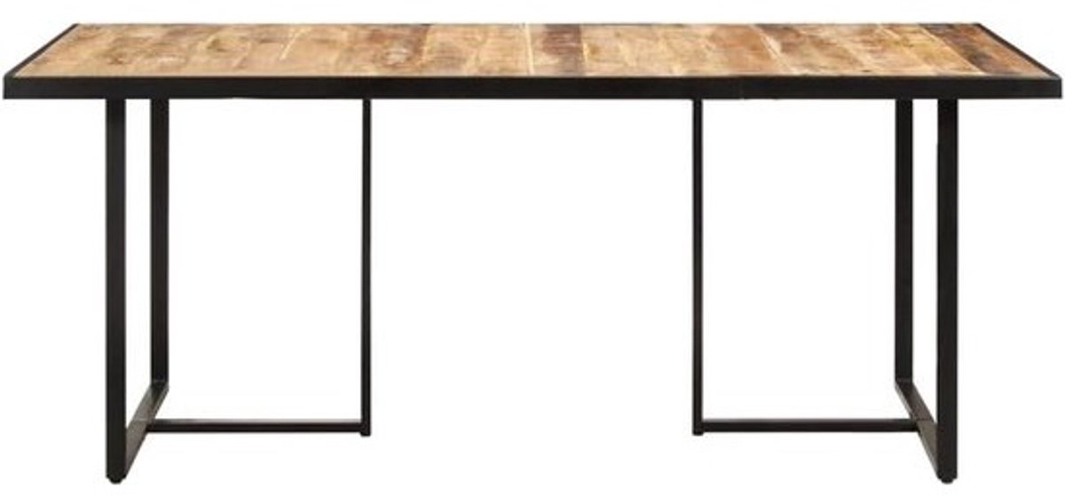Eettafel van hout - Keukentafel eetkamer - Samen eten - Massief mangohout uniek - 160 cm lang - Bruin