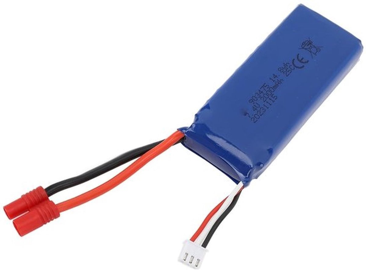 - RC Drone-batterij - Lithium-polymeer - Duurzaam en draagbaar ontwerp - 2000mAh 7,4V - Geschikt voor X8SW Drone - Krachtige accu