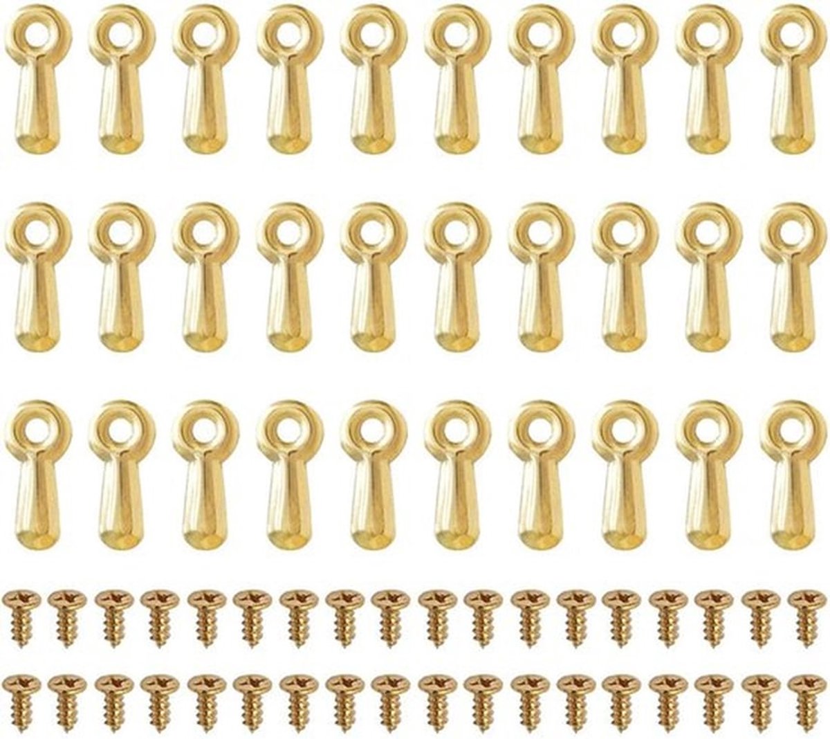 Bevestigingsset met haken, 100 fotolijstclips, bevestigingsclips geschikt voor fotolijsten met 100 schroeven, geschikt voor het ophangen van foto's, schilderijen - goudkleurig.