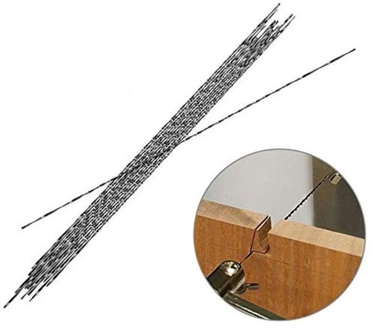 Fretzaagbladen - 12 stuks - Geschikt voor hout en metaal - Spiraalvormige tanden - Voor precisiewerk - Ideaal voor hobbyisten en professionals