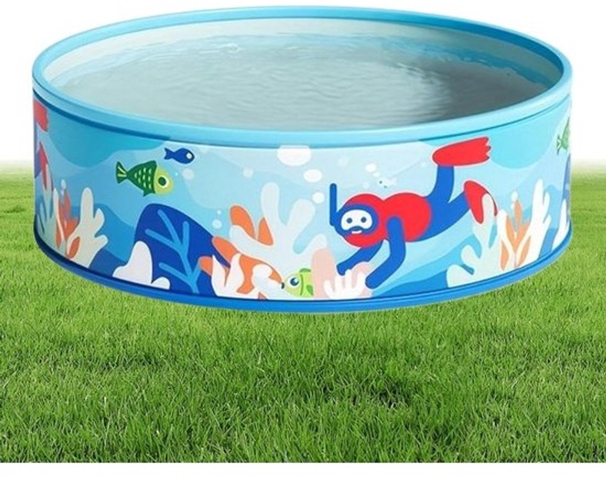 Kinder Zwembad - Water Speelgoed - Zomerse Verkoeling - Duurzaam Krasbestendig - 90 x 35 cm - Blauw
