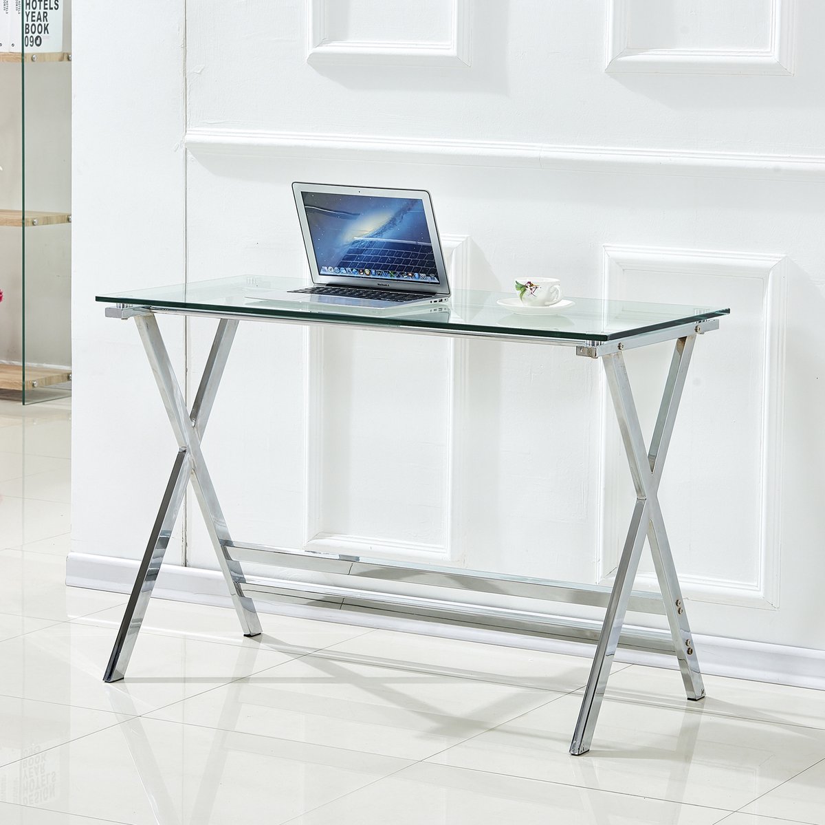 MODFU - Tafel - Gehard Glas - Ronde Randen - Modern - Woonkamer Of Werkkamer - Transparant