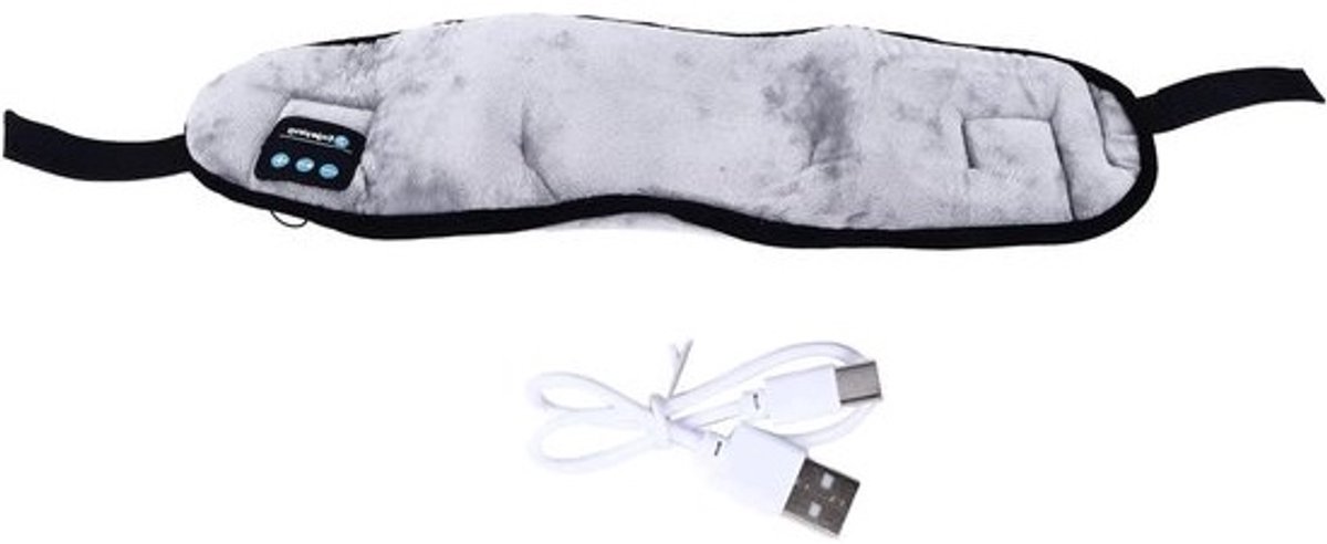 Slaap Hoofdtelefoon Oogmasker - Muziek Hoofdband Oordopjes - Ontspannen Slapen - Ademend Materiaal - 14 x 13 x 251 cm