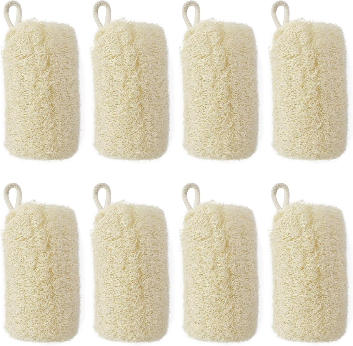 Set van 8 ecologische sponzen voor lichaamsverzorging, ideaal voor douche en keuken, 11 x 7,5 cm