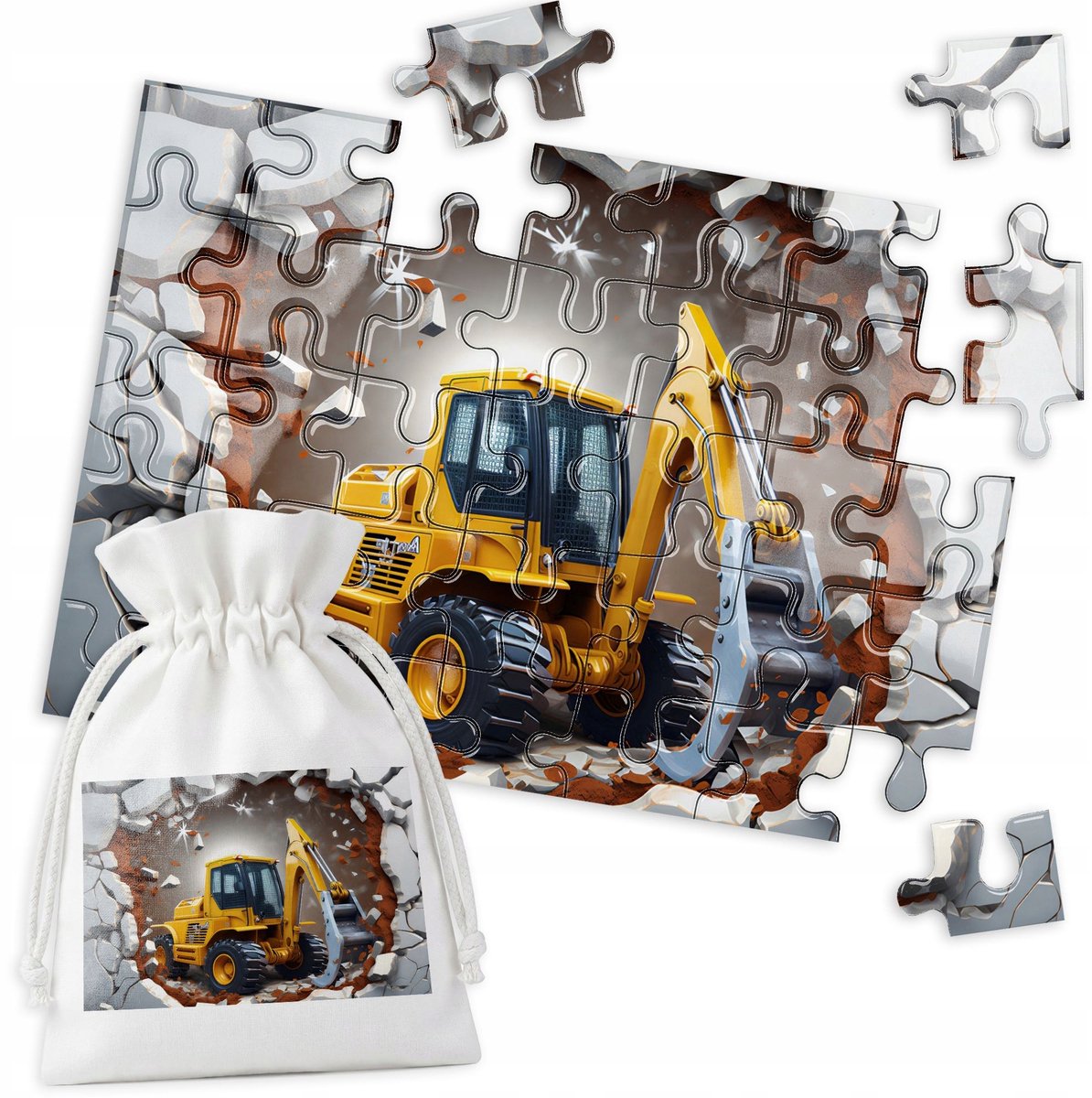 35-delige puzzel: Voertuig Bouwplaats - Educatief Speelgoed