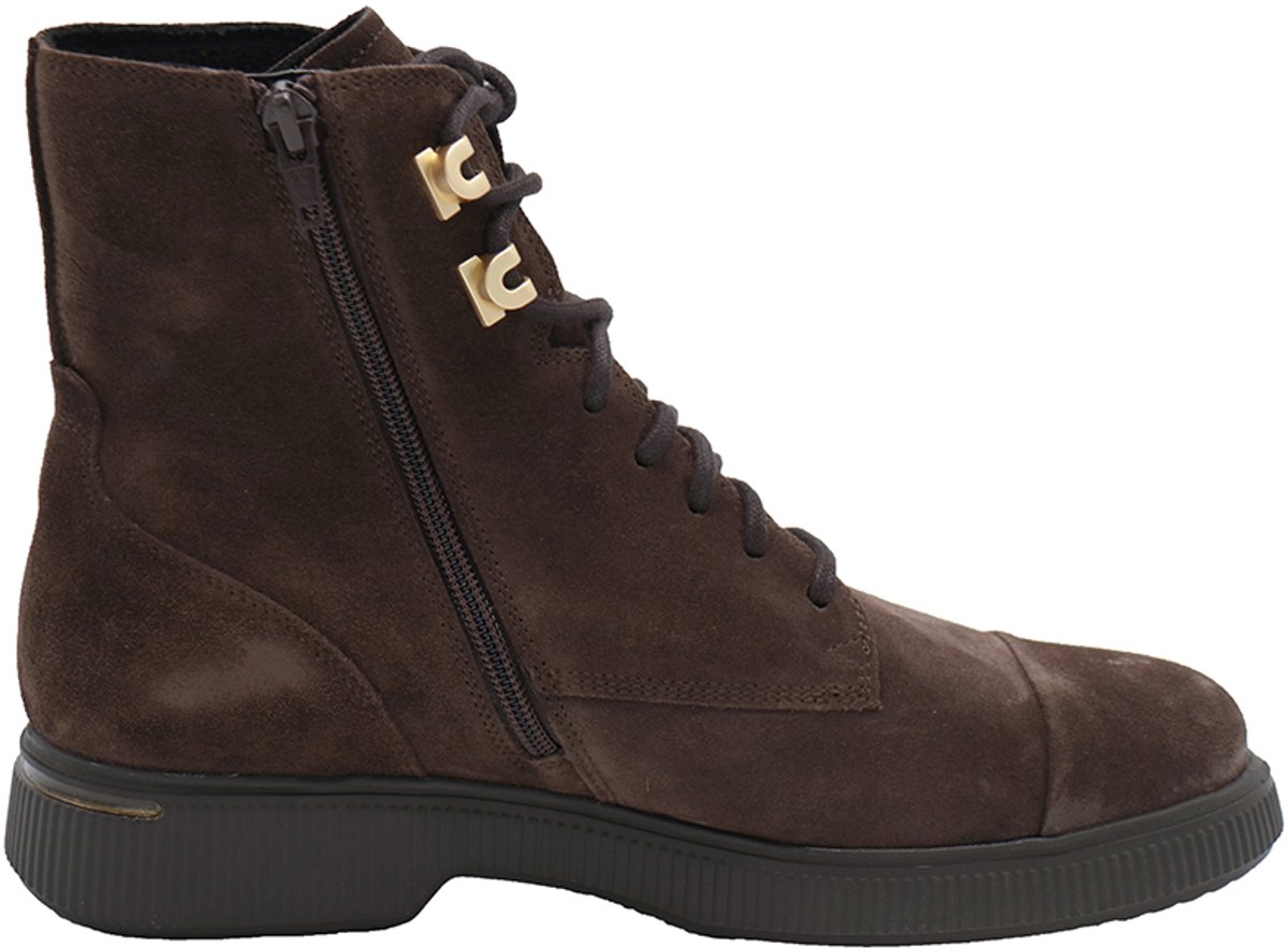 Durea - Dames Veterboot - Artikel 9837.835.5521 - Wijdte H - Bruin Suede - maat 42