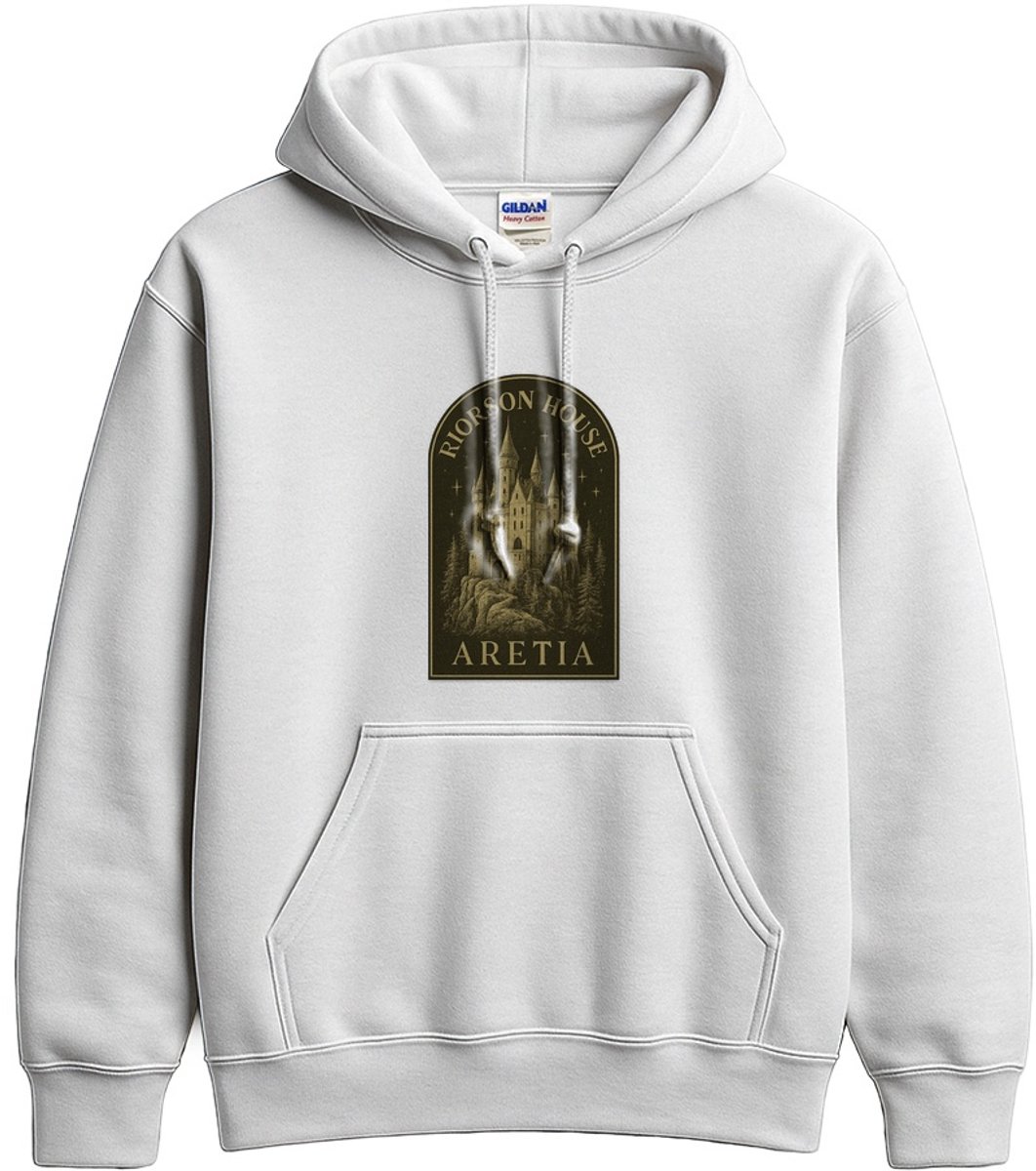 Fantasy Kasteel Hoodie – RIORSON HOUSE ARETIA – Boekliefhebbers Outfit – Unisex Hoodie voor Dames & Heren – Origineel Cadeau