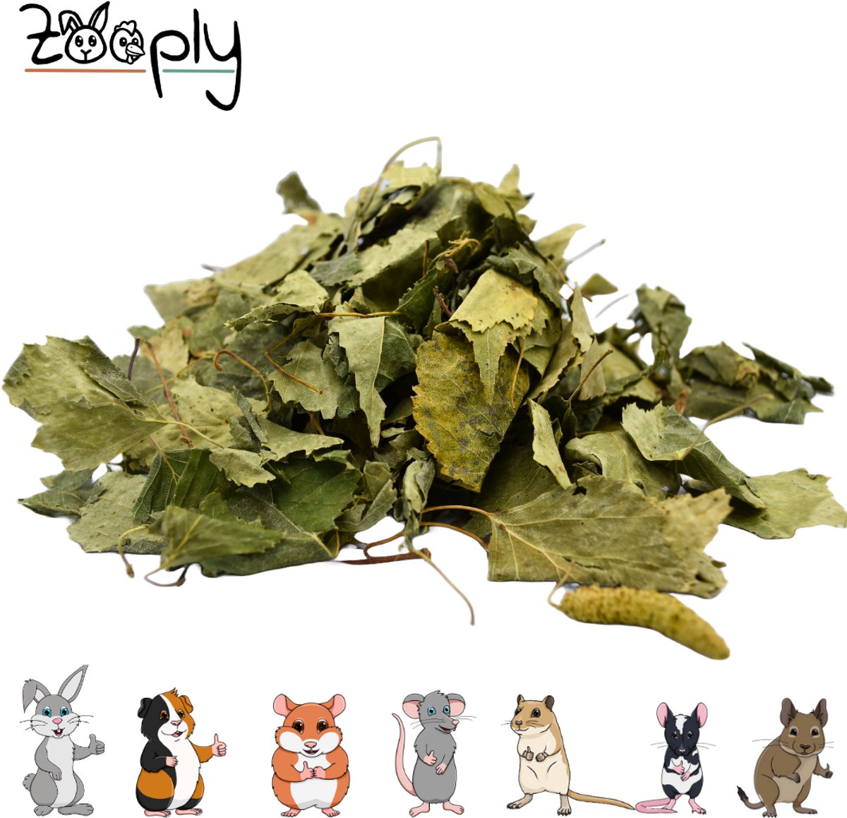 Zooply Berkenblad - Kruiden & Snacks - 100% natuurlijk - Voor konijnen & cavia's - 350 gram