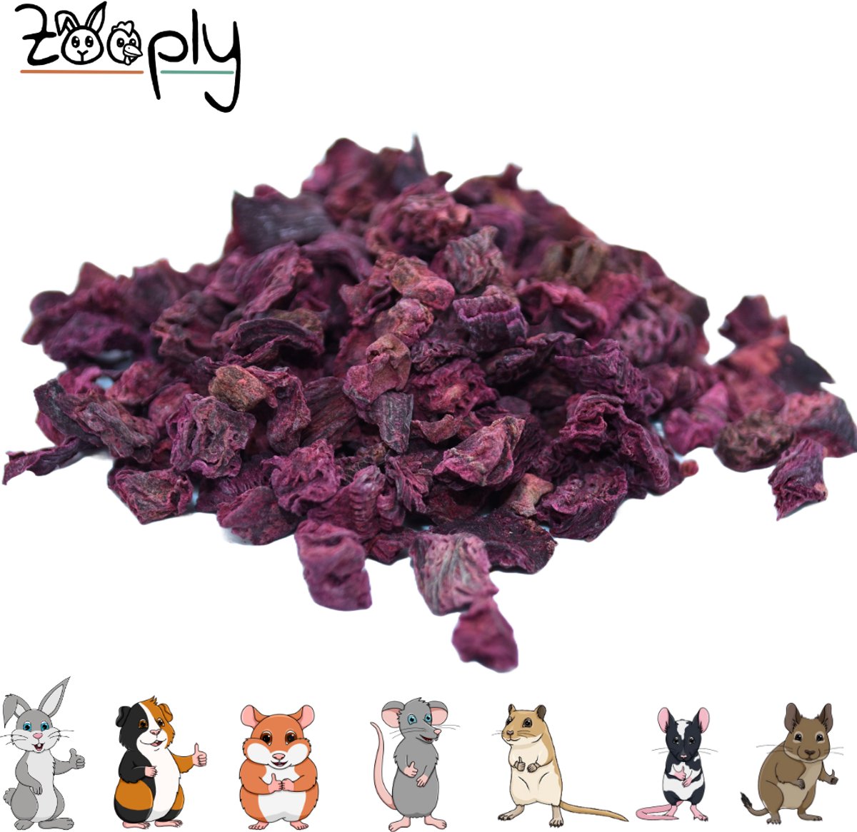 Zooply Rode biet - Kruiden & Snacks - 100% natuurlijk - Voor konijnen & cavia's - 150 gram