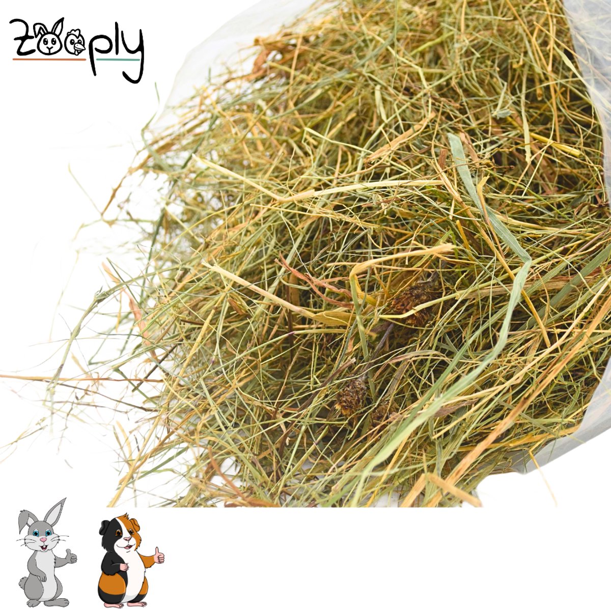 Zooply Oostenrijks Alpenhooi - Hooi - Hoge kwaliteit - Diverse grassoorten - 5 kg