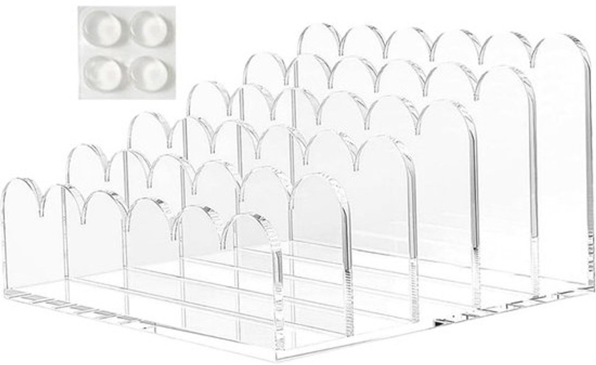 Brievenhouder Acryl - Documenten Organizer - Bureau Organiseren - Vijf Vakken - 19 x 18 x 10.5 cm - Transparant