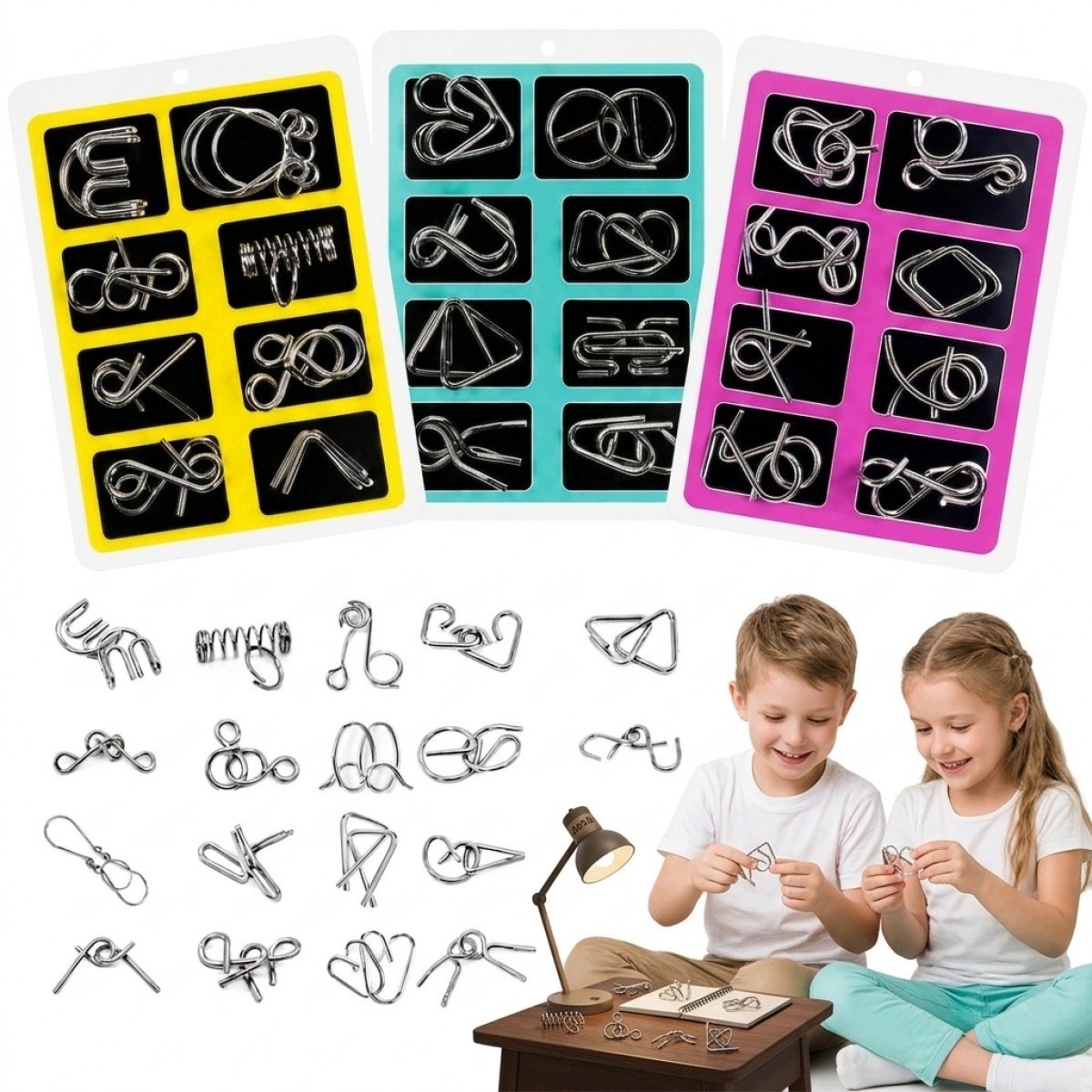 24 Metalen Puzzels: Hersenkrakers voor Kinderen en Volwassenen