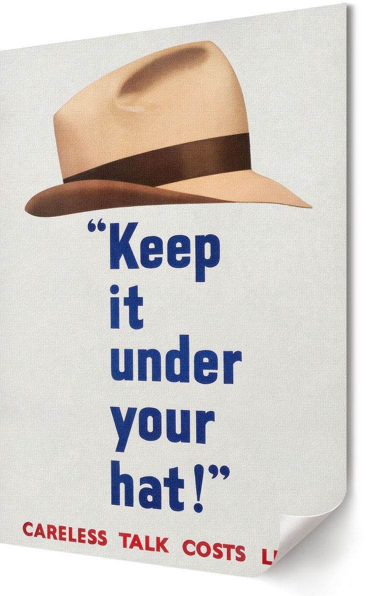Coloray Polycanvas Wandposter - Houd Het Geheim., Poster - 420 x 594 - Beige Poster - Rechthoek - Canvasposter - Woonkamer, Slaapkamer, Kantoor - Retro