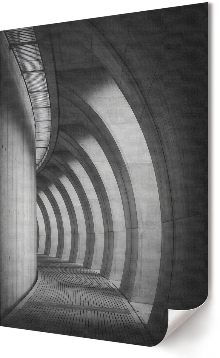 Coloray Polycanvas Poster - Moderne Architectuur, Fotografie - 594 x 840 - Zwart-wit Kunst - Rechthoek - Kunstposter - Slaapkamer - Industrieel