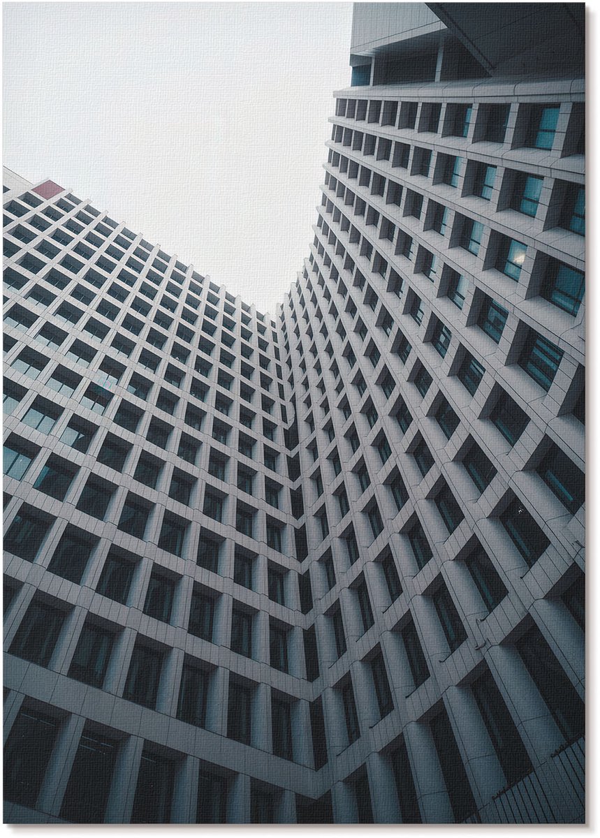 Tulup Canvas Poster Polycanvas - Modern Gebouw, Fotografie - A4 - Grijs Decoratie - Rechthoek - Decoratieve poster - Woonkamer, Slaapkamer, Kantoor - Modern