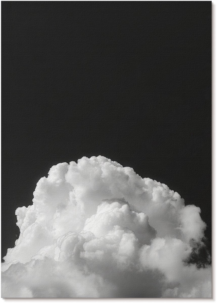 Tulup Polycanvas Poster - Zwarte Wolken, Fotografie - A4 - Zwart-wit Illustratie - Rechthoek - Decoratieve poster - Woonkamer, Slaapkamer, Kantoor - Modern