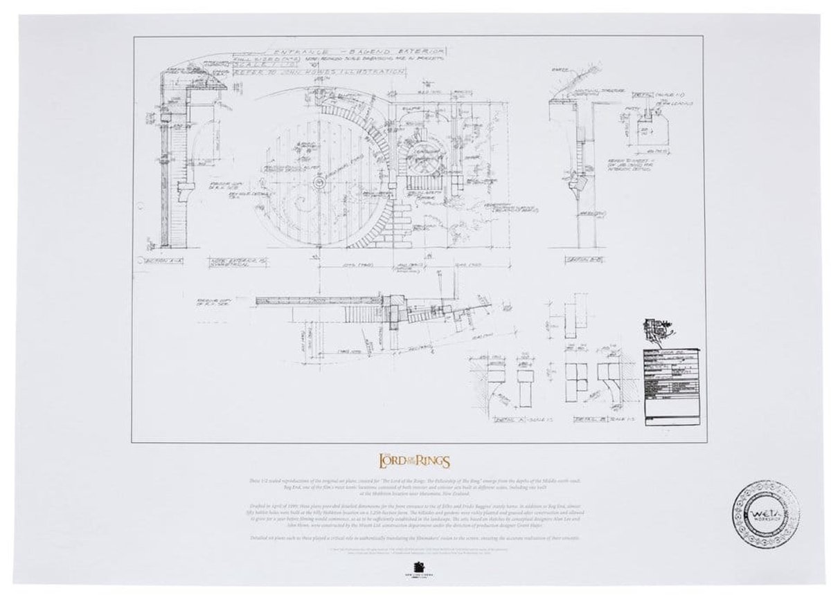 WETA Workshop The Lord of the Rings Blueprint Art Print Bag End 59 x 42 cm Poster & Wallscrolls