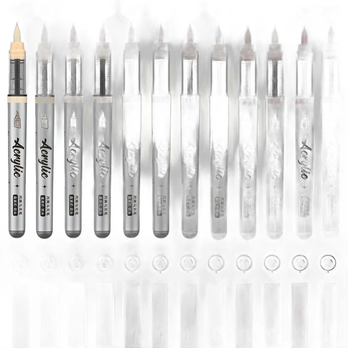 Currero Aquamarkers - Twinmarkers - Brushpennen - Stiften - Markeerstiften Op Waterbasis - Dual Tip - Tekenen En Kleuren - Bruin 12 Stuks