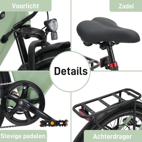Elektrische Fiets TTGO C3 - 36V 18AH Accu - Actieradius Tot 120 Km - Aluminium Lage Instapframe - 28×2.0 Inch Wielen - Shimano 7 Versnellingen - Mechanische Schijfremmen - LCD Display - Elektrische Stadsfiets - Zwart van Merkloos — afbeelding 3