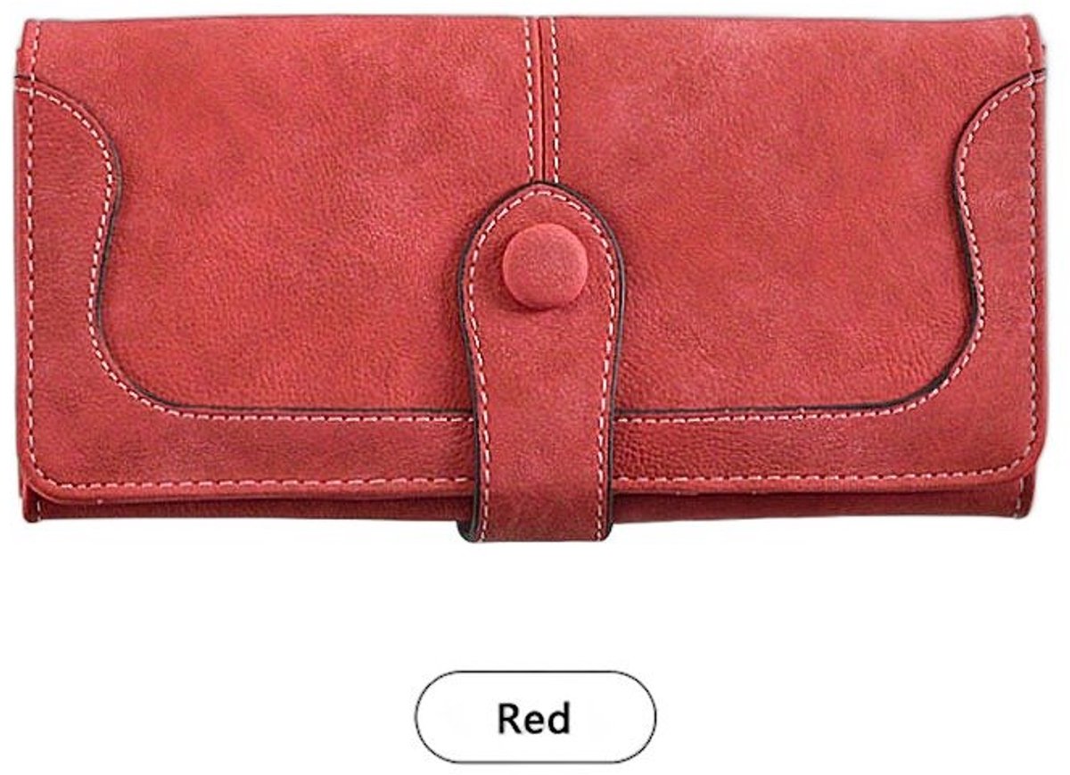 Currero Portomonee - Portemonnee Dames & Heren - RFID Anti Skim - Pasjeshouder - Klein Model - Met Rits - Kunstleer - Rood