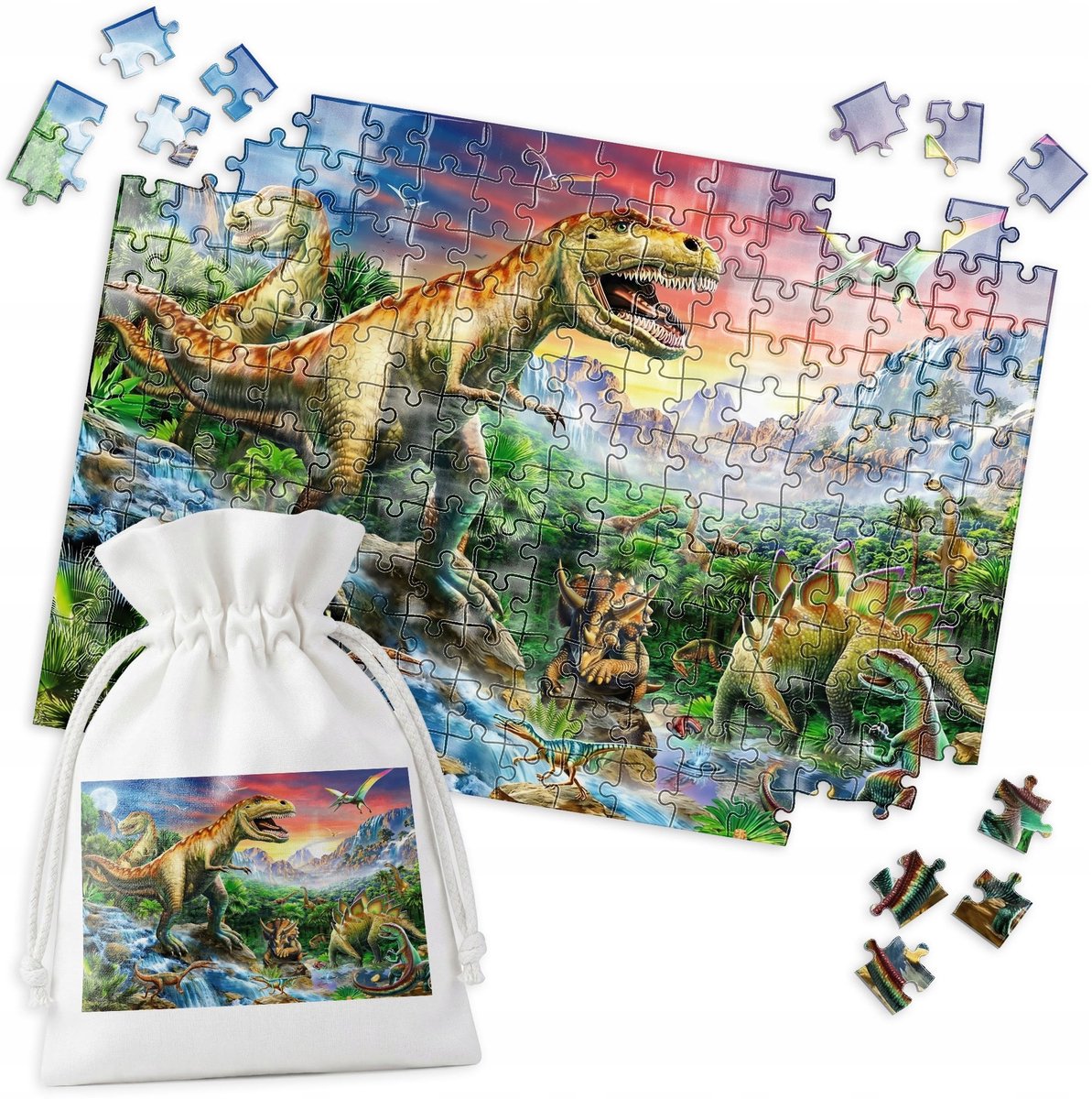 Dino Jungle Puzzel 192 Stukjes - Kleurrijke Prentenpuzzel