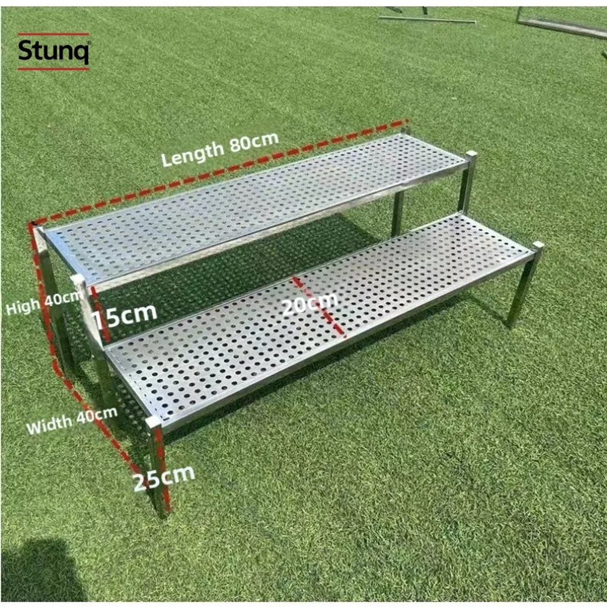 Stunq® Balkonplantenstandaard 2-laags 80cm Roestvrijstaal