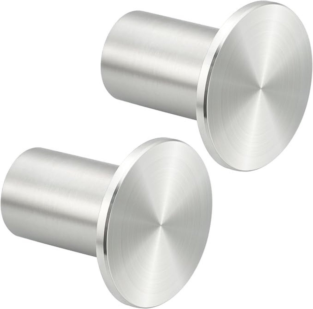 PolkaHome Handdoekhaken Geborsteld Zilver - Set van 2 RVS Wandhaken voor Badkamer en Keuken