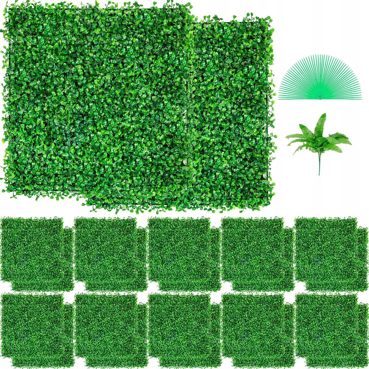 Kunstgraspanelen 24 stuks - Groene Muur 1,5m²