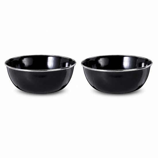 Benza - Emaille Schalen - Set van 2 Stuks - IJzer – Ø 14,7 x 5 cm — afbeelding 2
