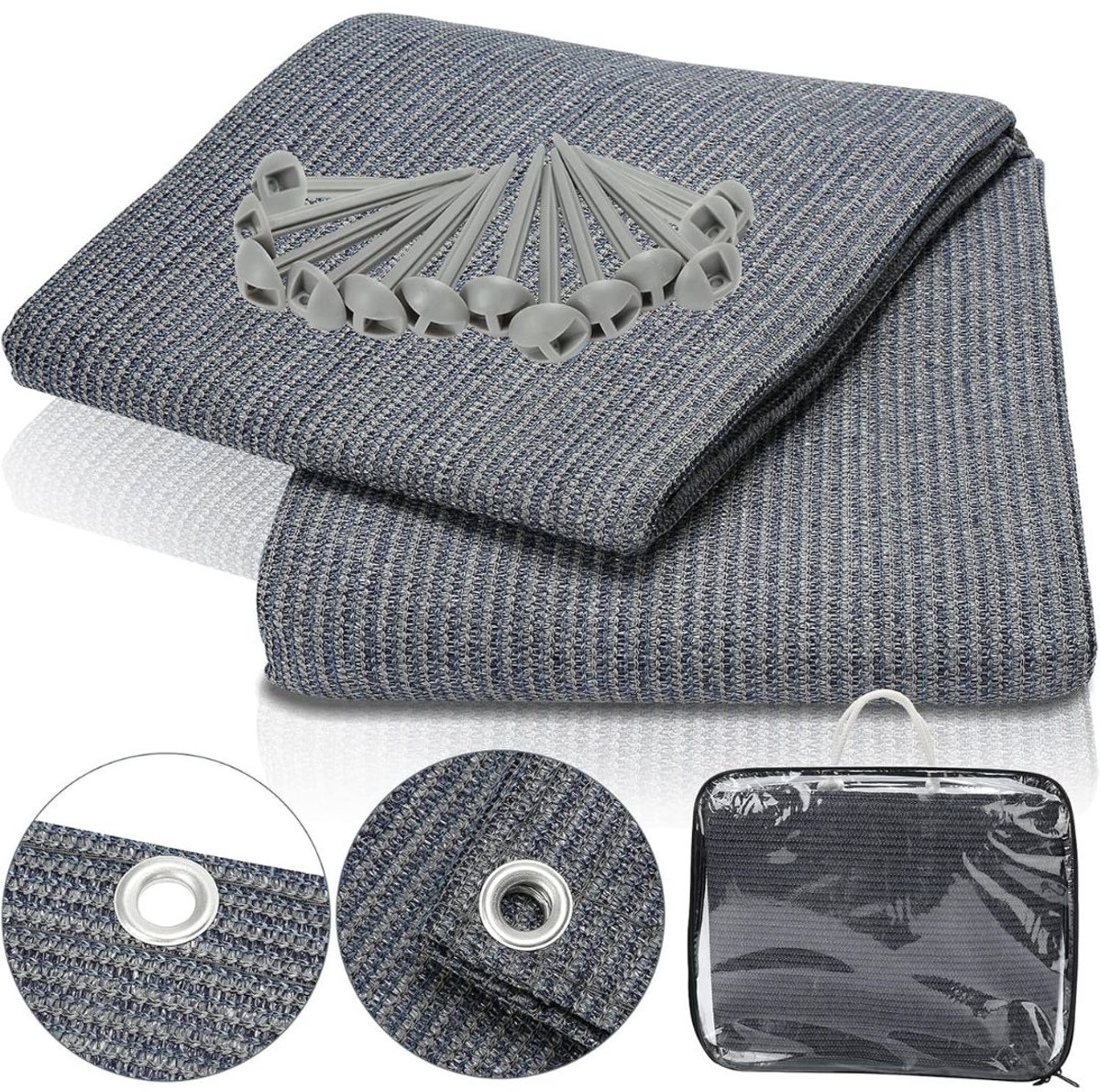 Lìon® Voortent Tapijt - Voortenttapijt - Kampeertapijt - Grijs - 250cm x 250cm x 1cm