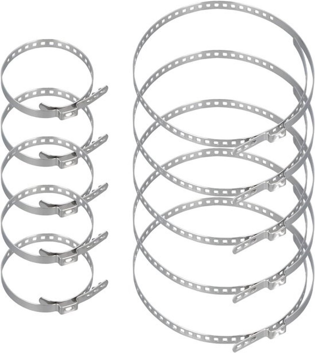 Slangklemmen Set - Kanaalklemmen Jubileumklemmen - Slangen Bevestigen - Verstelbaar Ontwerp - 20-120 mm - Zilver