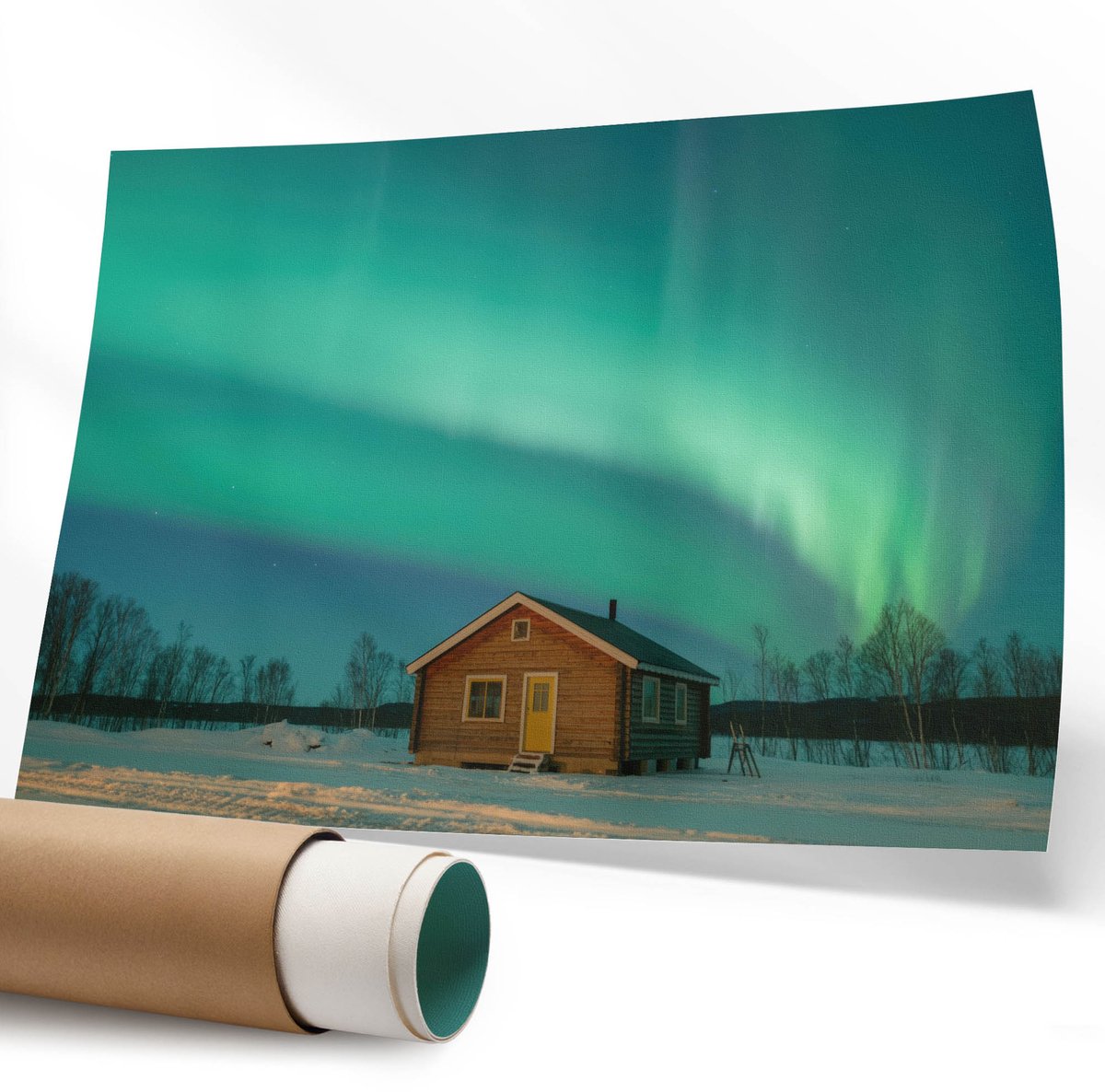 Coloray Polycanvas Wandposter - Wolf In De Sneeuw, Fotografie - 594 x 840 mm - Grijs Wandposter - Rechthoek - Canvasposter - Woonkamer - Klassiek