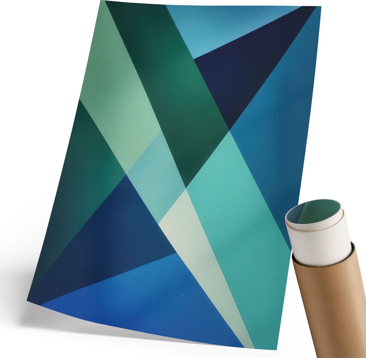Coloray Polycanvas Wandposter - Geometrische Abstracties, Schilderen - 210 x 297 mm - Blauw Decoratie - Rechthoek - Interieurdecoratie - Woonkamer, Slaapkamer, Kantoor - Modern