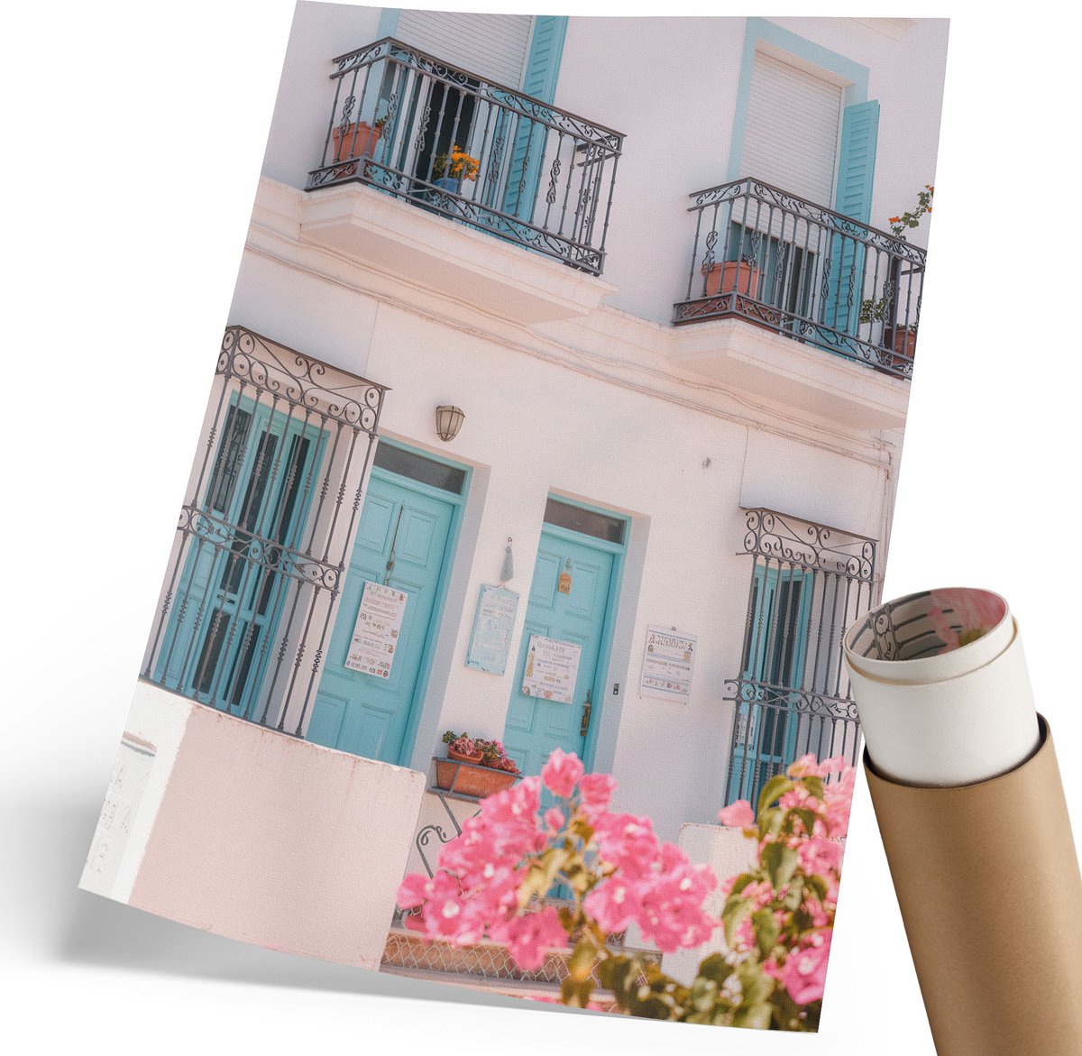 Coloray Polycanvas Wandposter - De Gevel Van Het Huis, Fotografie - 210 x 297 mm - Wit Poster - Rechthoek - Canvasposter - Woonkamer, Slaapkamer, Kantoor - Klassiek