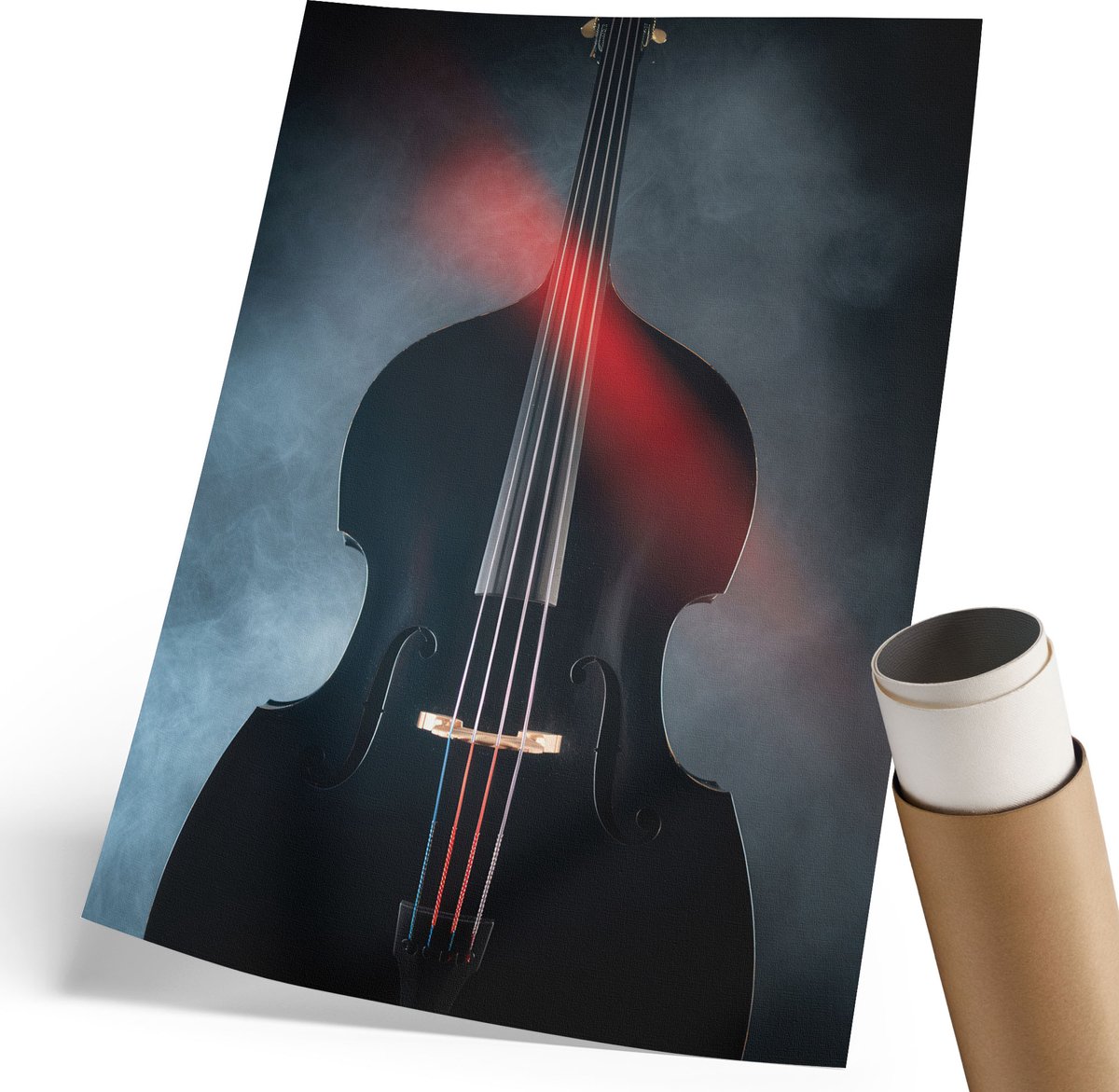Coloray Polycanvas Wandposter - Zwarte Viool, Fotografie - 210 x 297 mm - Zwart Kunst - Rechthoek - Canvasposter - Woonkamer, Slaapkamer, Kantoor - Modern